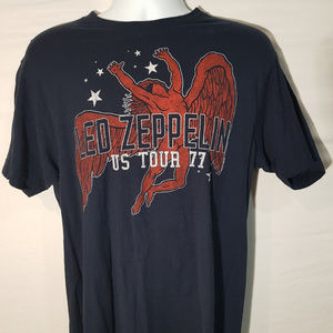Led Zeppelin Mens US Tour 77 Short Sleeve Shirt